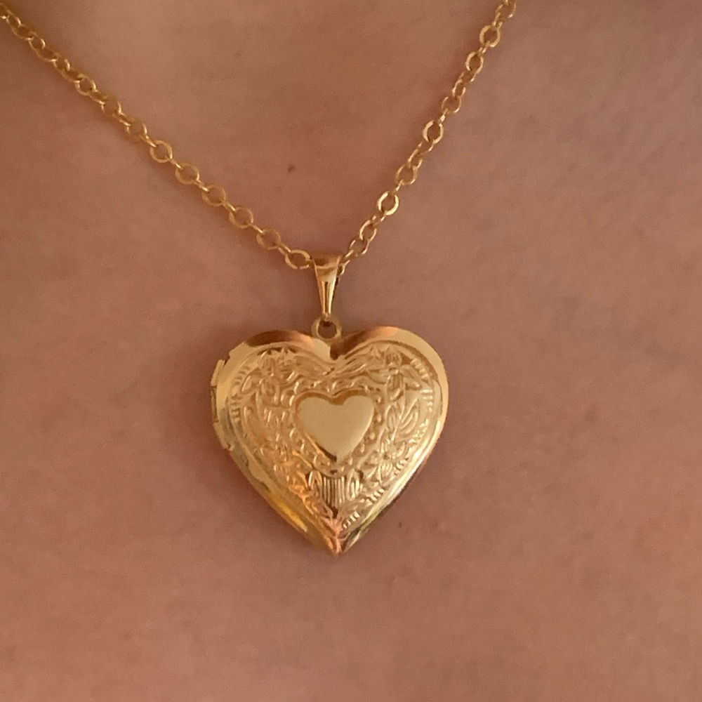 Gold locket necklace